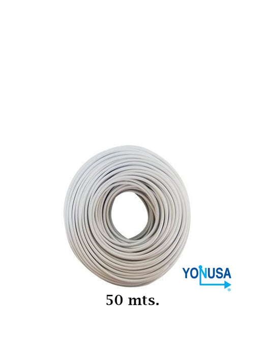 Bobina de cable bujía con doble aislado Yonusa de 50 mts para uso en cercas eléctricas con energizadores / calibre 22 AWG especial indicado para soportar de 10,000 a 12,000 V