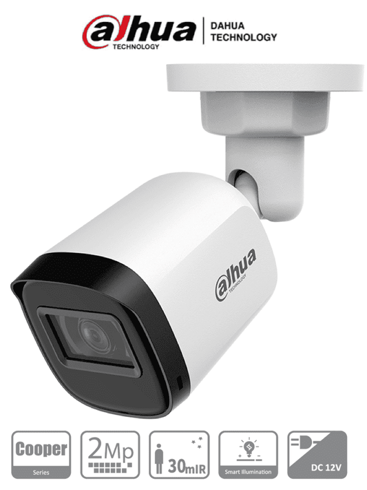 DAHUA DH-HAC-B2A21N-U-0280B - Camara Bullet de 2 Megapixeles/ 1080p/ Lente 2.8 mm/ 100 Grados de Apertura/ 30 Metros de IR/ Metálica/ IP67/ Soporta: CVI/TVI/AHD y CVBS
