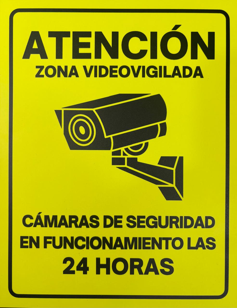 Letrero de Videovigilancia en estireno, impresión UV