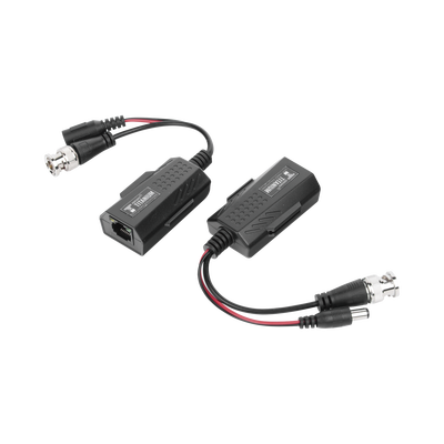 Kit de transceptores activos con conector para alimentación EPCOM TITANIUM (12V/24Vcc/AC) TurboHD para aplicaciones de video por UTP Cat5e/6 en HD. Distancia de hasta 150 m en 4K