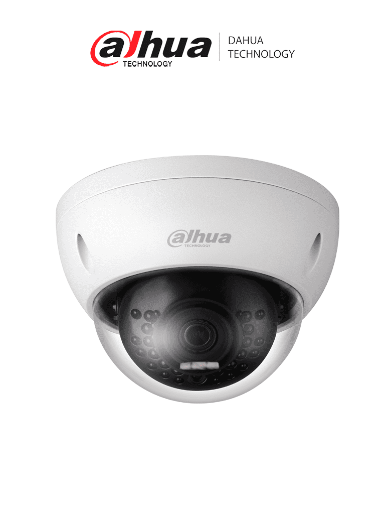 Cámara IP Domo Antivandálica DAHUA (2 Megapíxeles) / Lente de 2.8 mm/ 104 Grados de Apertura/ Metálica/ IR de 30 Mts/ IP67/ IK10/ PoE/ DWDR/